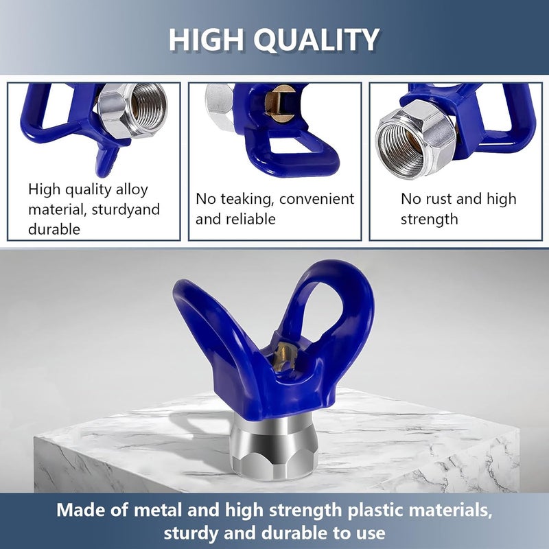 KUEDPEZ 246215 7/8" Thread RAC X Hand-Tight tip Guard, Base G7/8 tip Blue, Reversible Spray tip nozzles fit for Graco Spray Equipment & Spray Guns 246-215, Replace airless Spray Painting Machine Parts(4 pcs) - Image 5